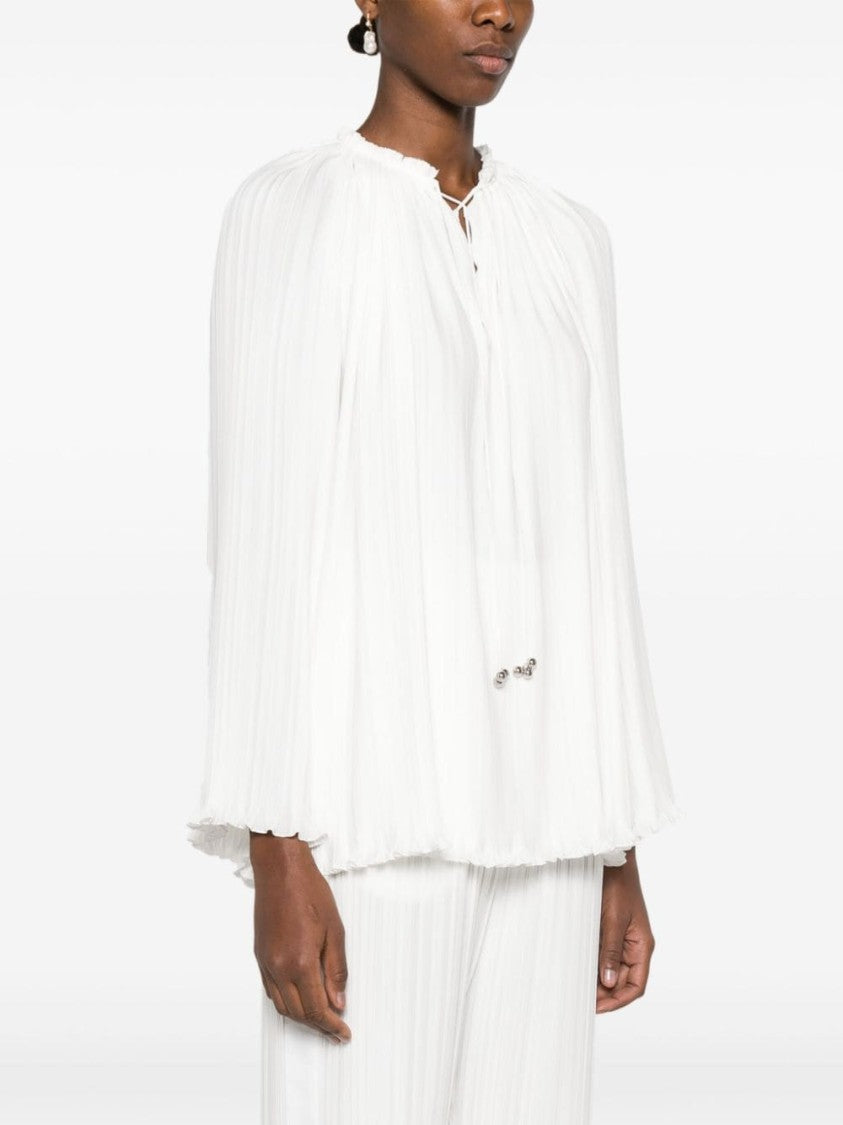 Lanvin Off-White Plissé Top