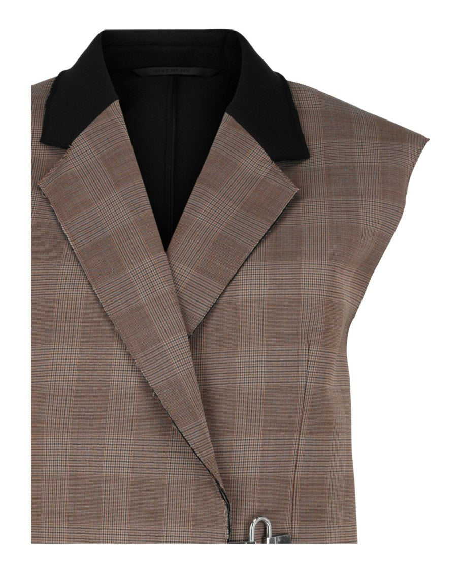 Givenchy Houndstooth Vest With U-Lock Detail