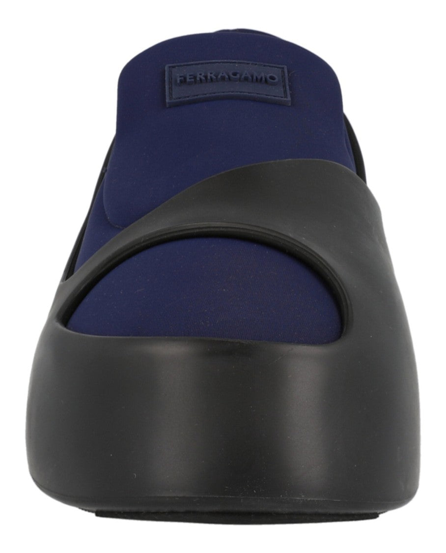 Ferragamo Lunar Paneled Slip-On Sneakers