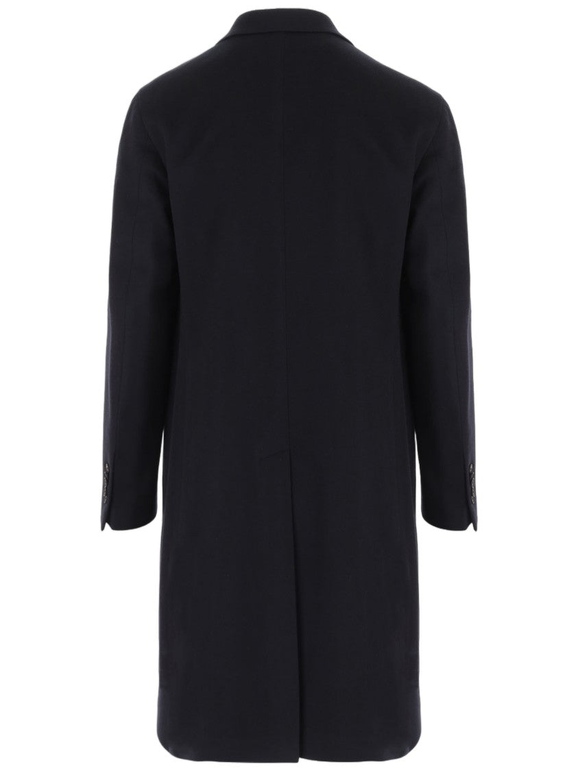 Tagliatore Dark Blue Tailored Double-Breasted Virgin Wool Coat
