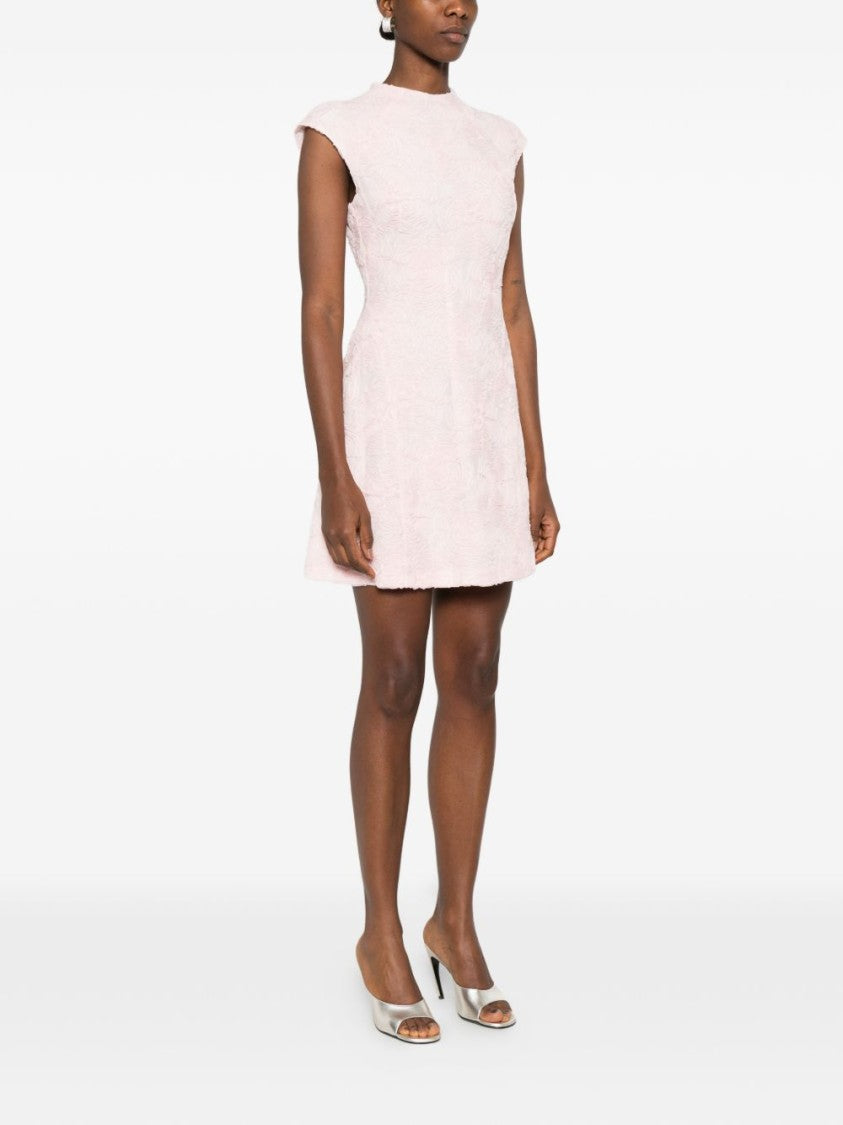 Rotate Floral Mini Dress With High Neckline