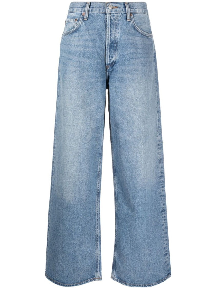 Agolde Light Blue Wash Relaxed Wide-Leg Jeans