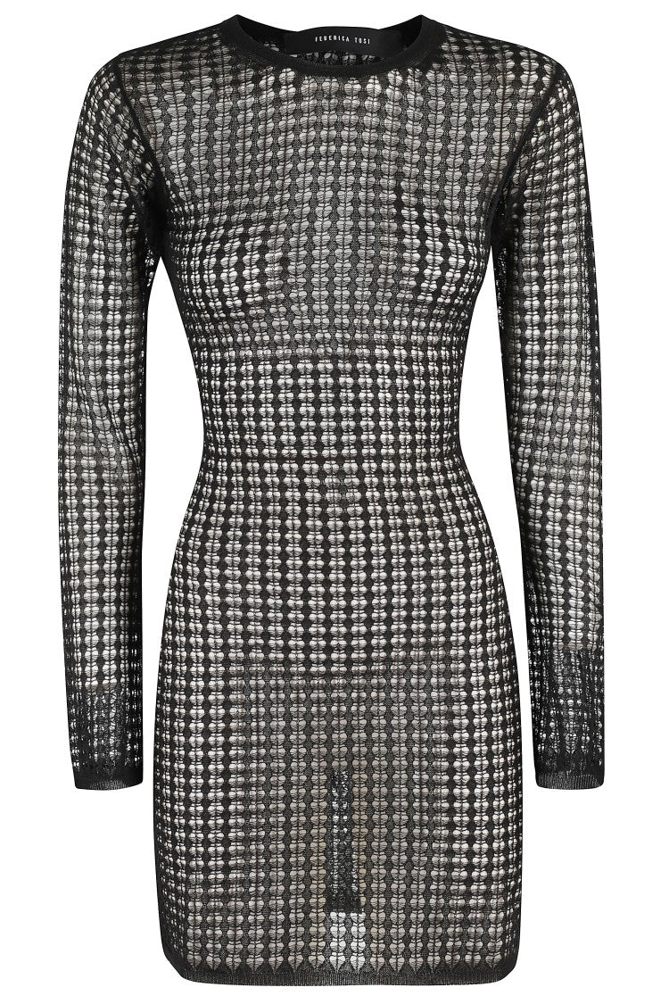 Federica Tosi Mini Dress In Wide-Knit Stretch Fabric