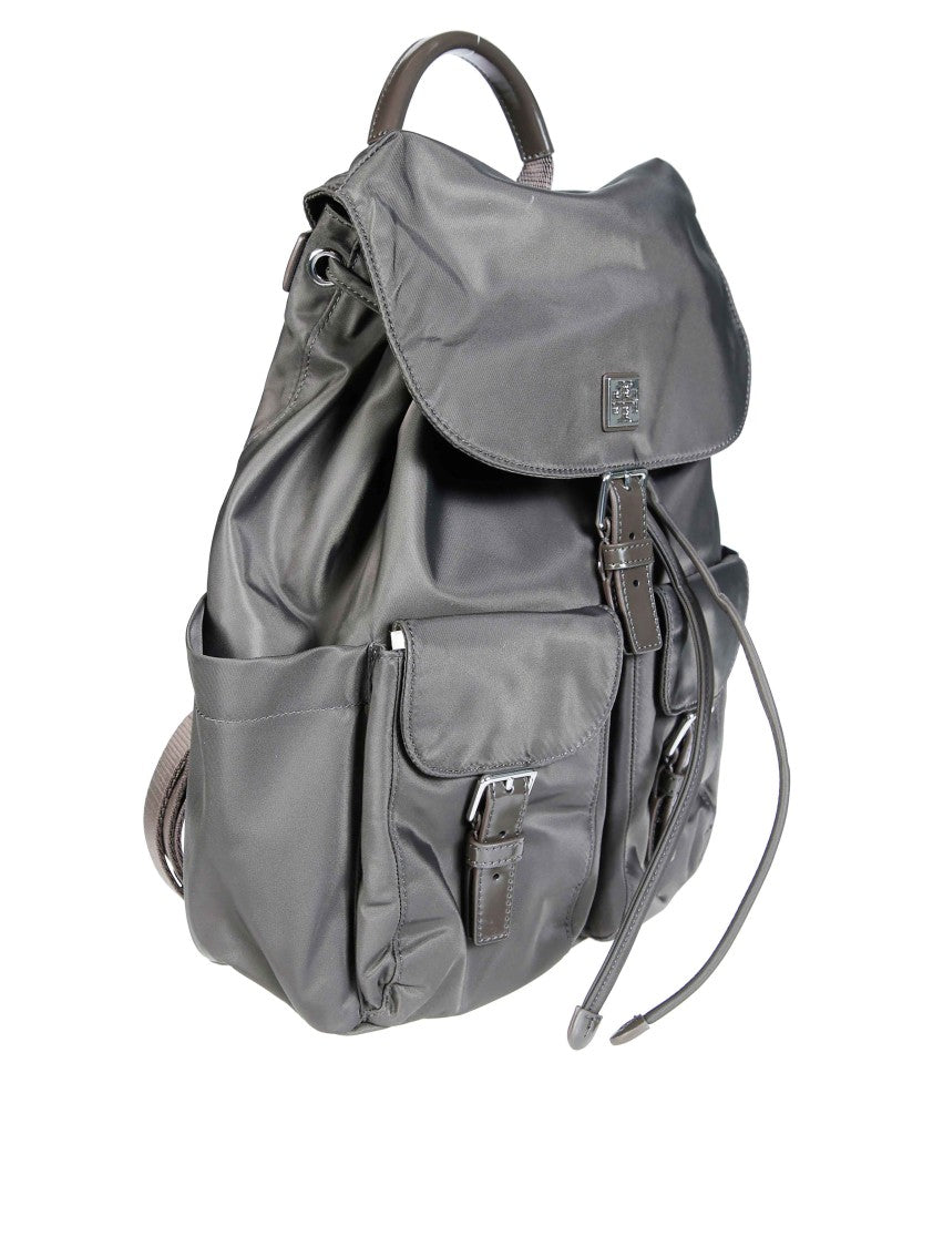 Tory Burch Grey Virginia Flap Top Buckle Backpack