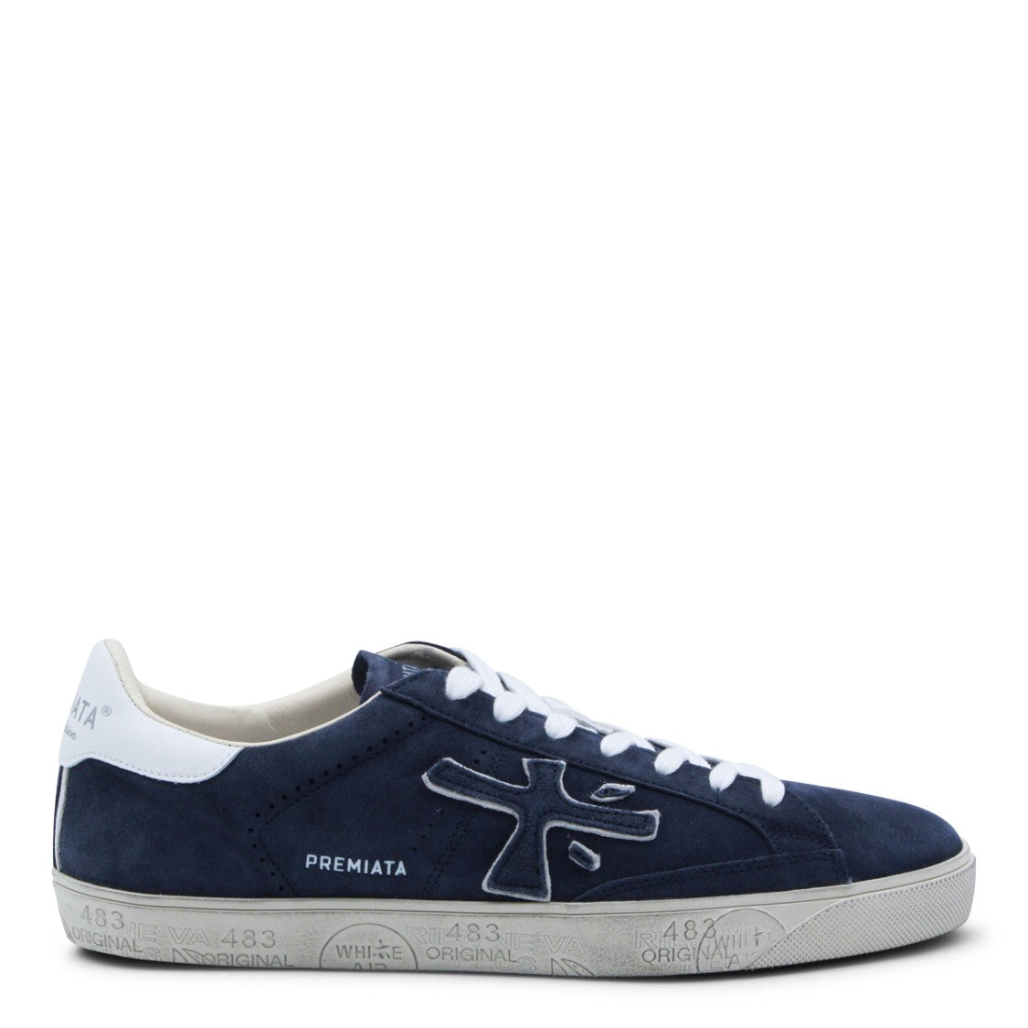 Premiata Navy Leather Steven Sneakers