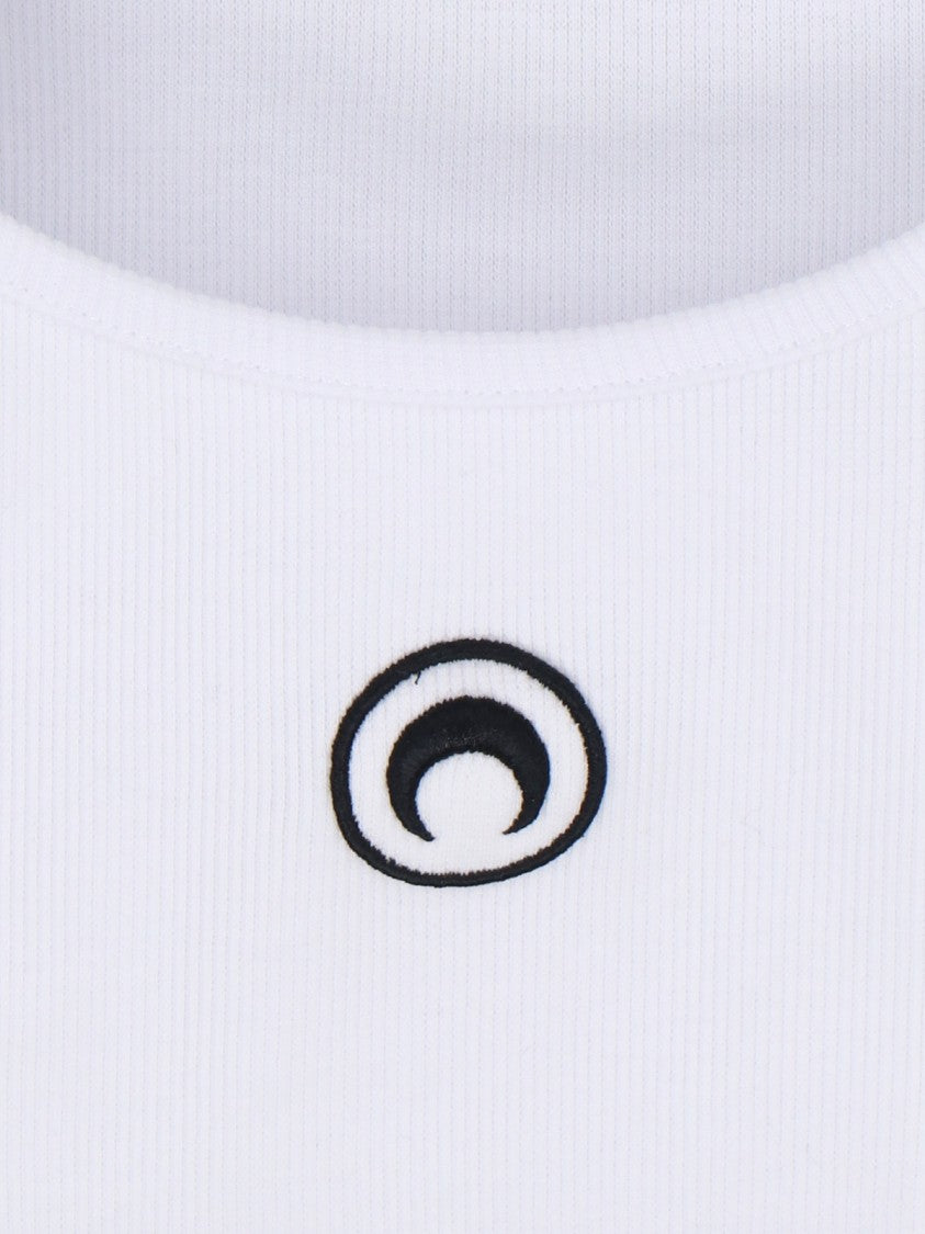 Marine Serre Moon Crop Top – White