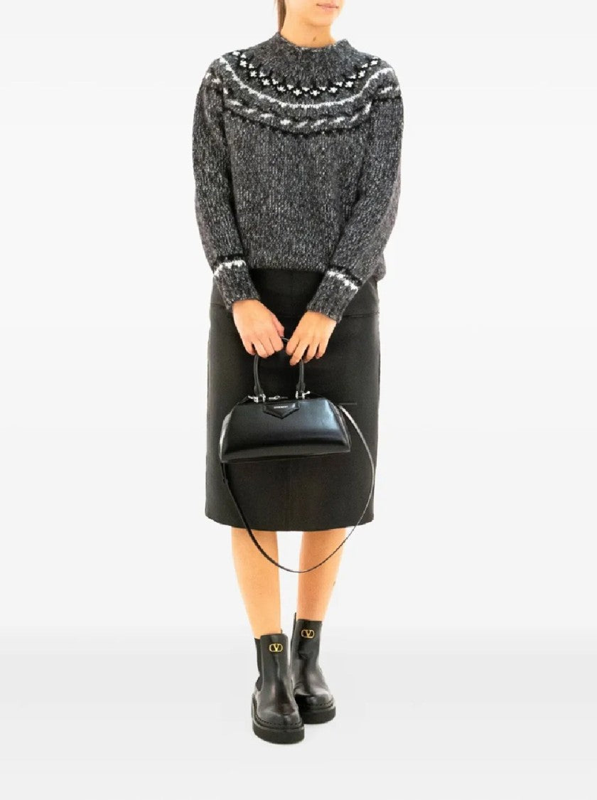 P.A.R.O.S.H. Knee-Length Midi Skirt In Smooth Lamb Leather