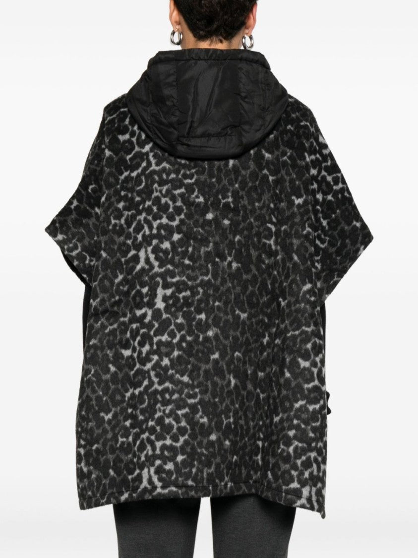 Twin-Set Textured Cape-Style Coat With Hood