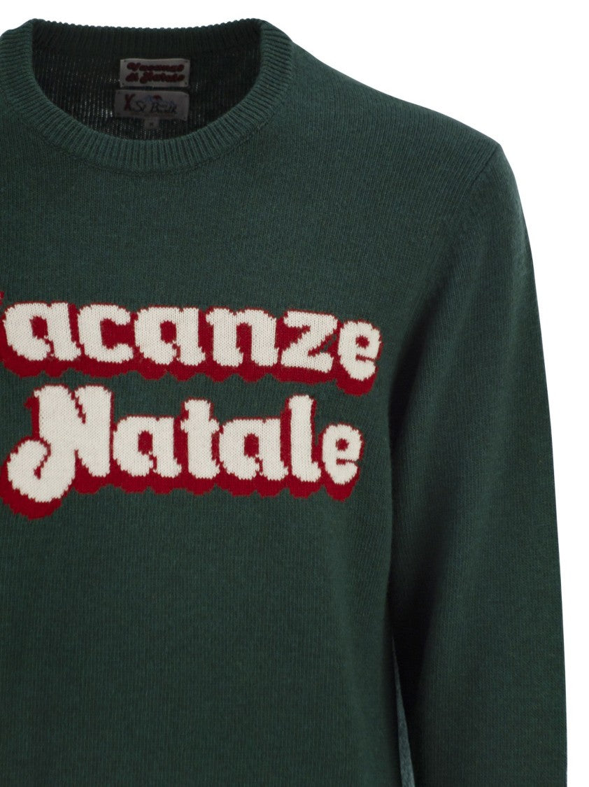 Mc2 Saint Barth Heron - Crew Neck Sweater With Embroidery On The Front