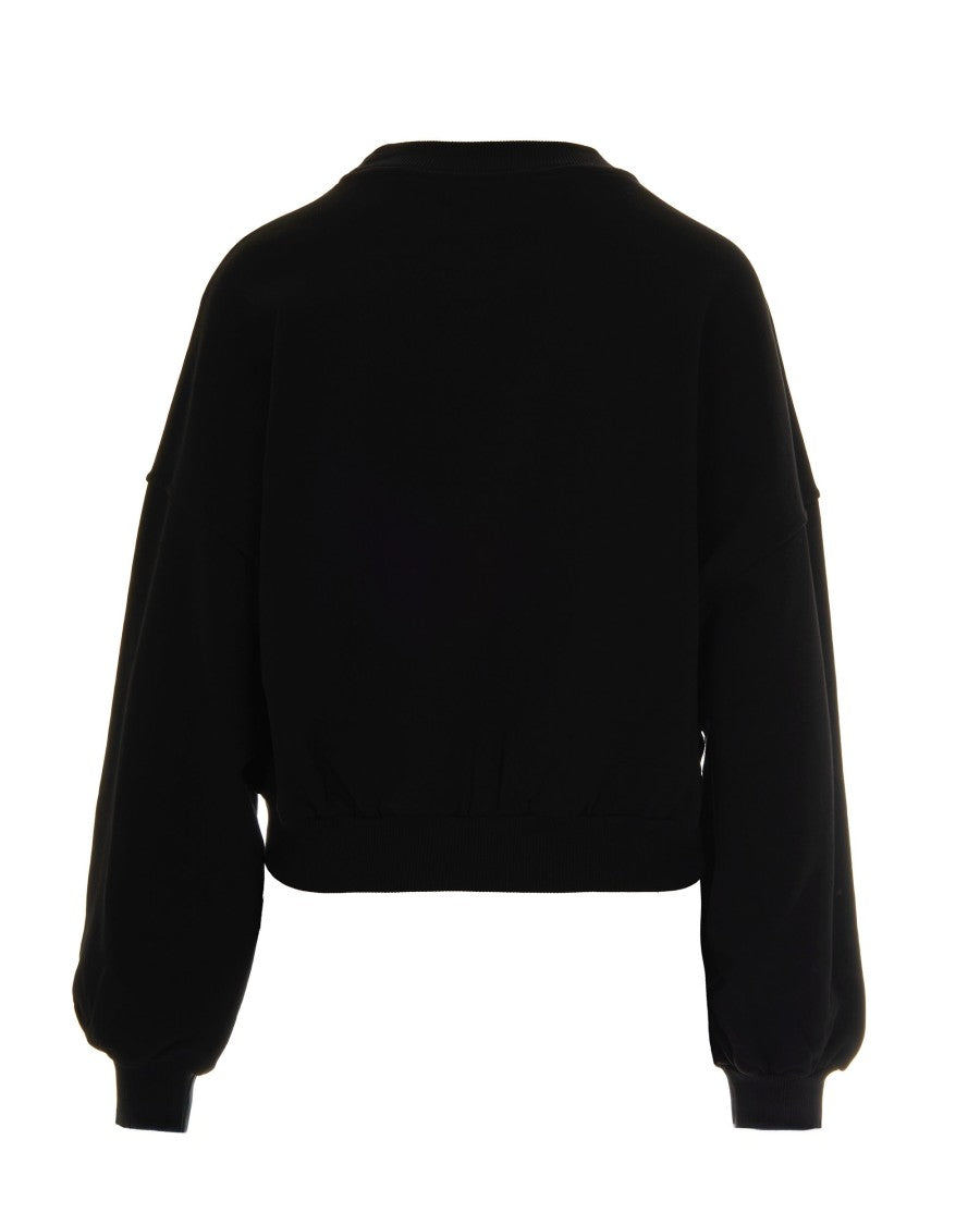 Fiorucci Crop Cupid Love Club Black Sweatshirt