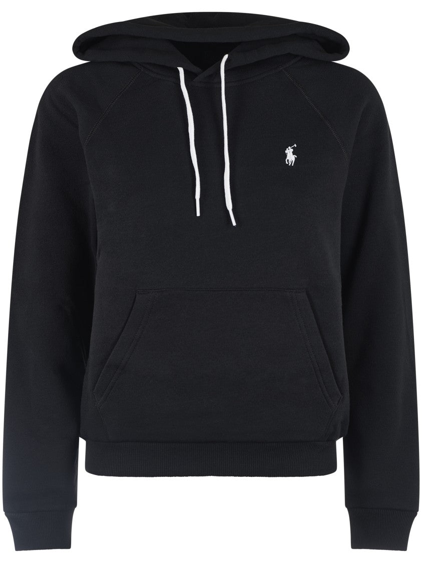 Polo Ralph Lauren Relaxed Fit Black Long Sleeve Sweatshirt With Classic Hood