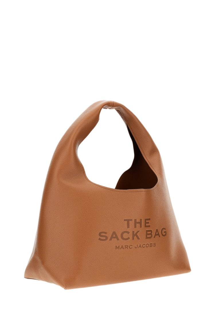 Marc Jacobs Full Grain Leather Slouchy Sack Bag With Embossed Logo