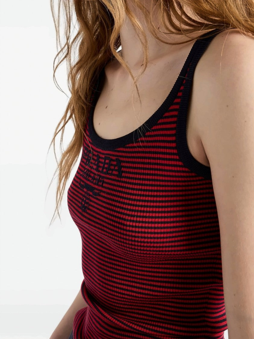 Prada Fitted Recycled Silk Knit Tank Top