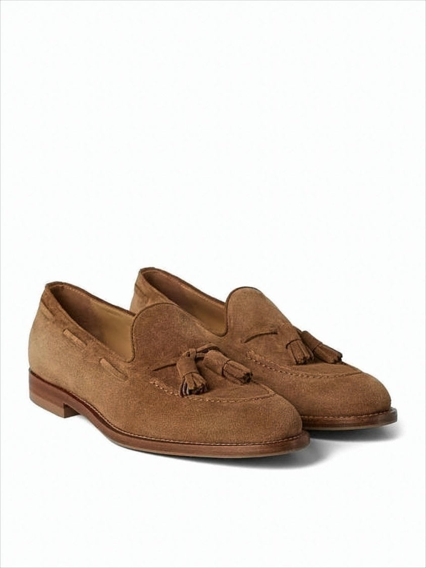 Brunello Cucinelli Suede Loafers With Rounded Toe