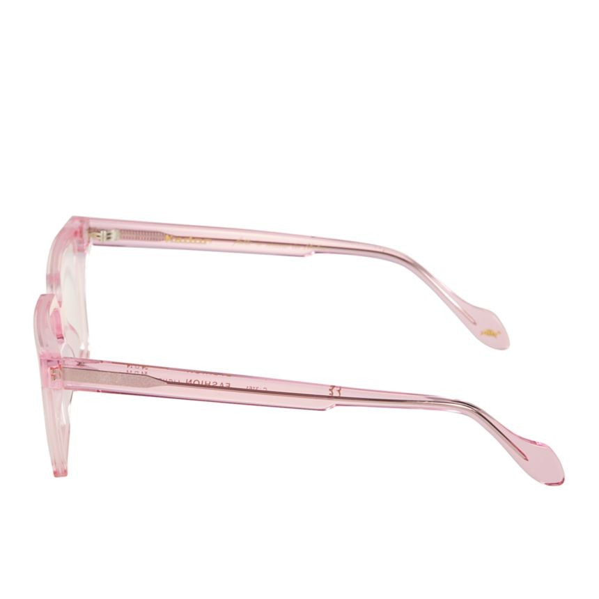 Kador Fashion Light Oversized Pink Rectangular Sunglasses With Gold Accents