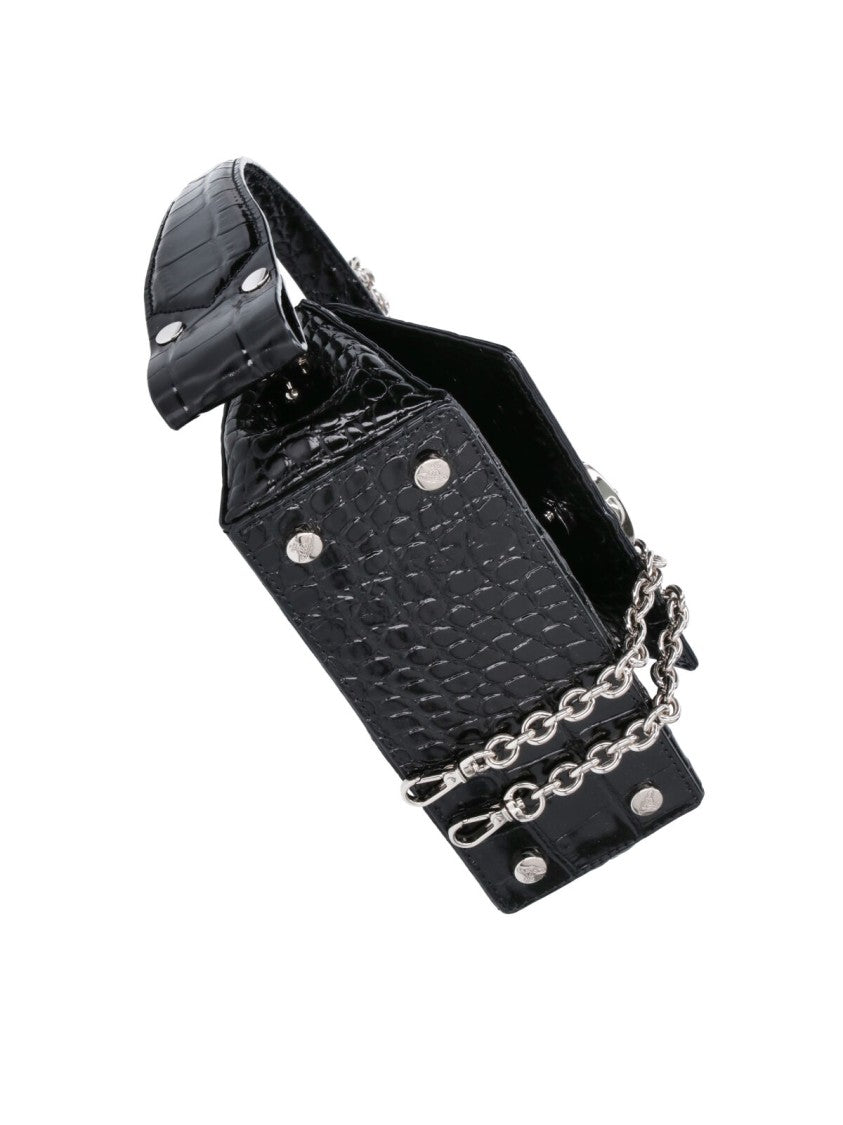 Vivienne Westwood Black Hazel Crocodile Print Leather Mini Shoulder Bag
