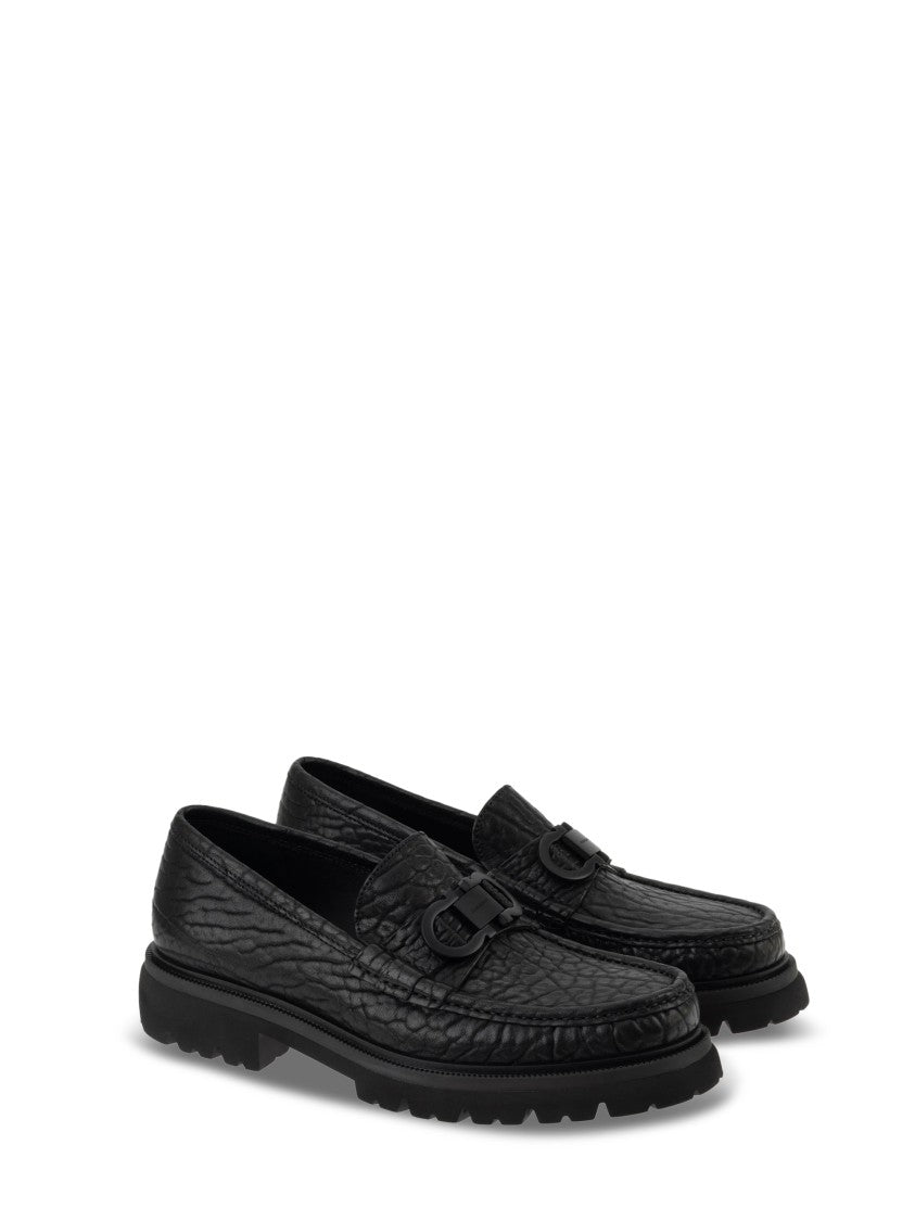 Ferragamo Minimalist Flat Shoes With Rounded Toe