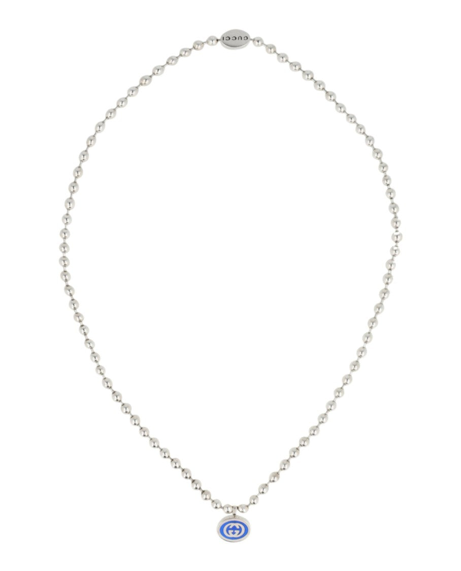 Gucci Sterling Silver Interlocking G Boule Necklace