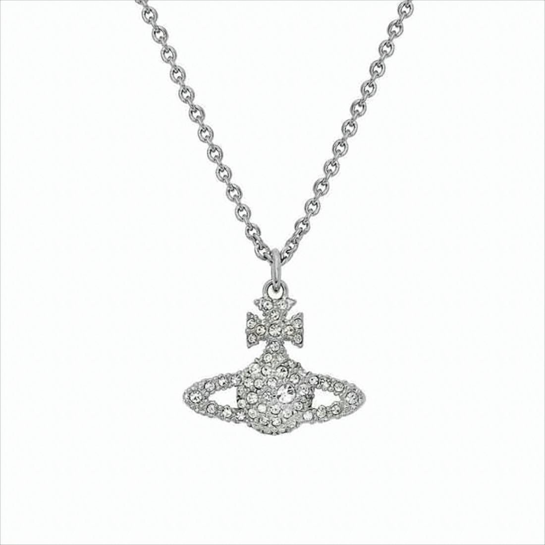 Vivienne Westwood Silver Pendant Necklace With Orb And Cross Design