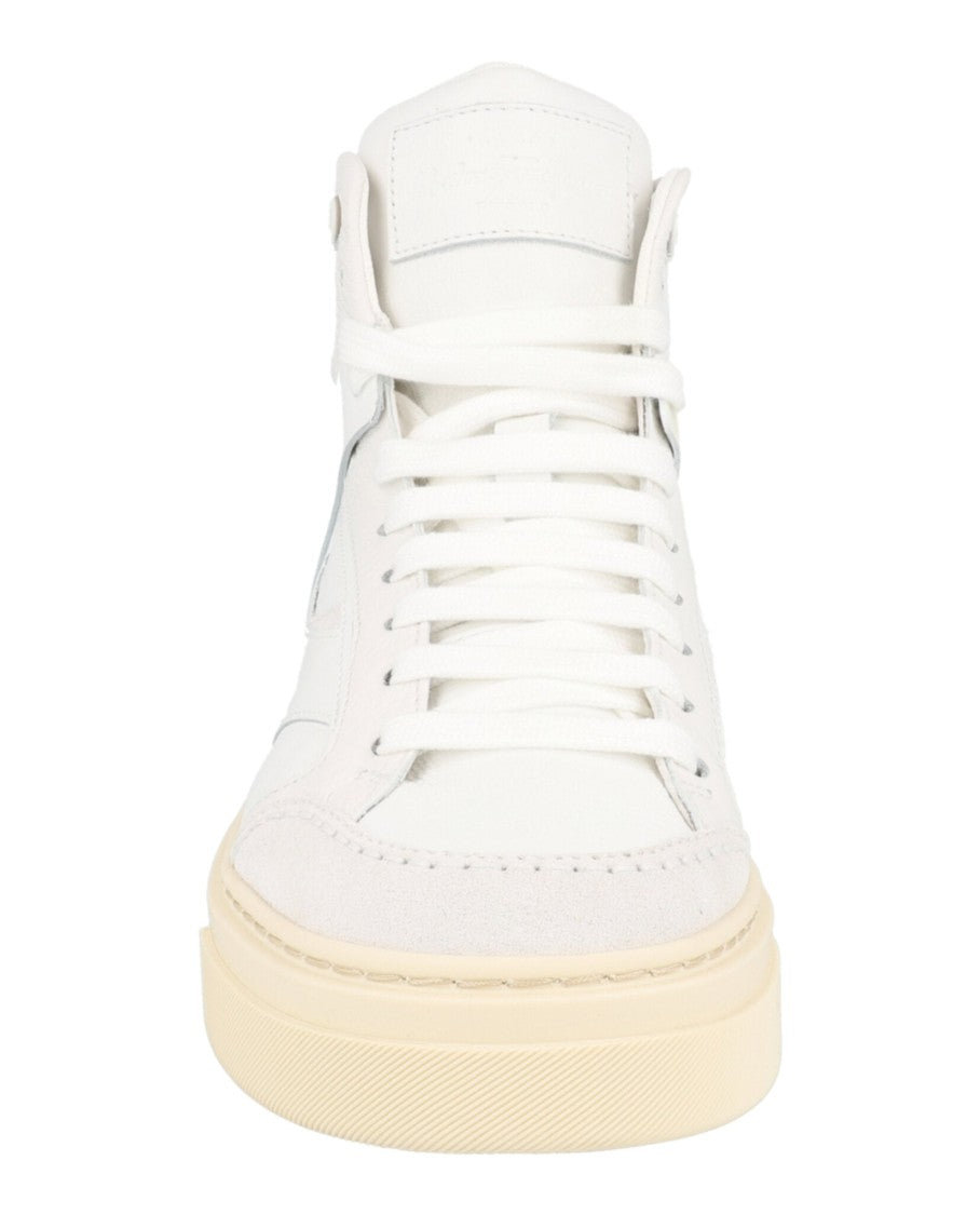 Ferragamo Cassio Leather High-Top Sneakers