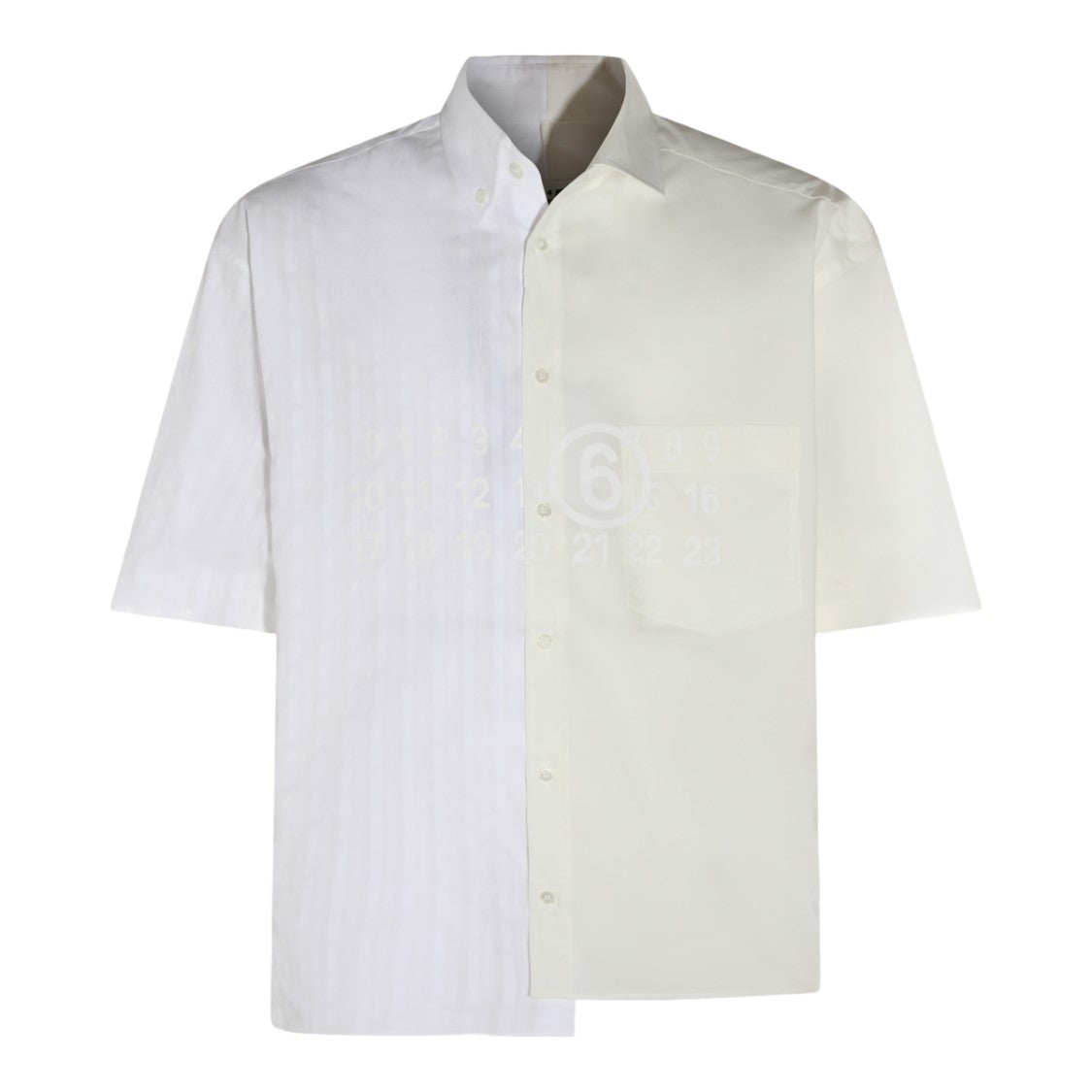 Mm6 By Maison Margiela Split Design Short-Sleeve Shirt With Classic Collar