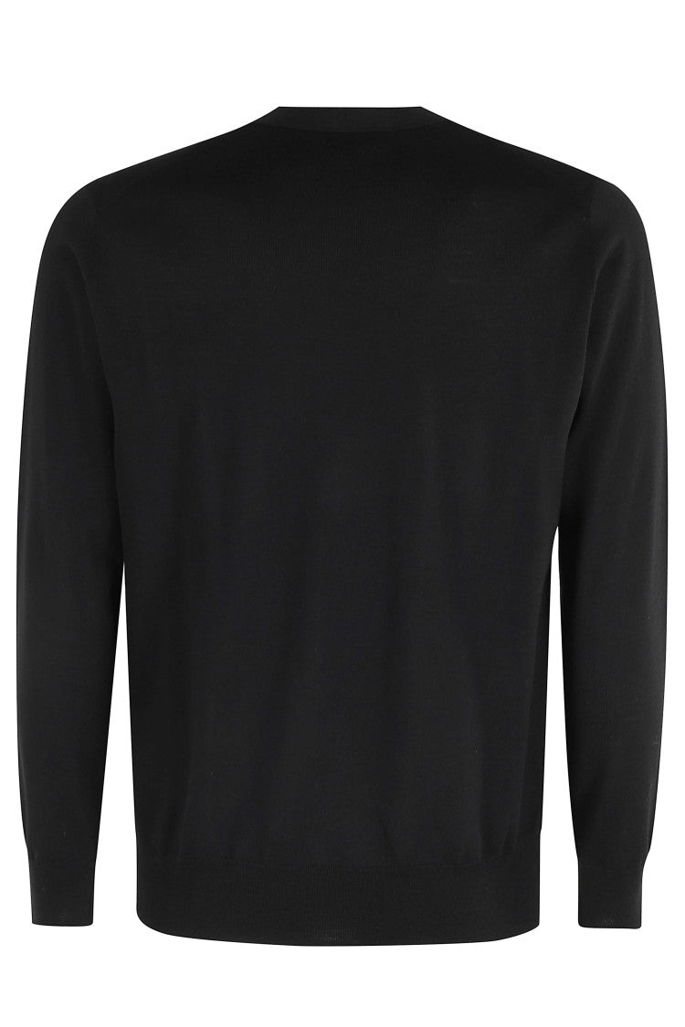 Paolo Pecora Black Extra-Fine Merino Wool Crewneck Sweater