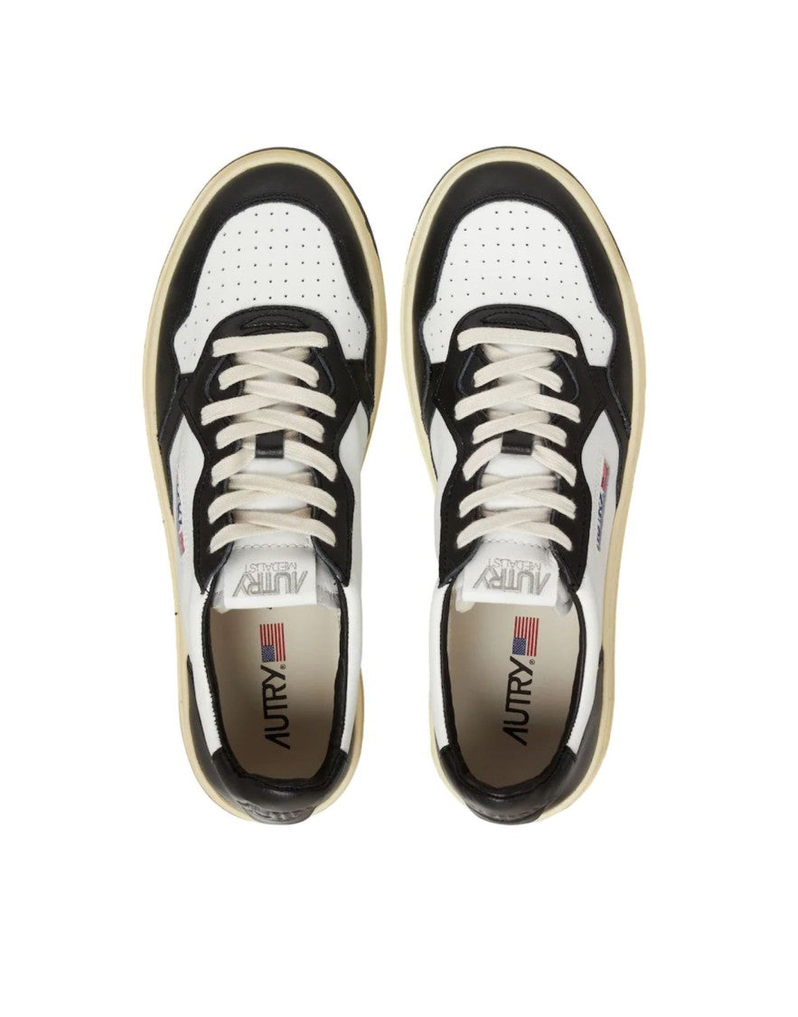 Autry White Leather Color Block Medalist Sneakers