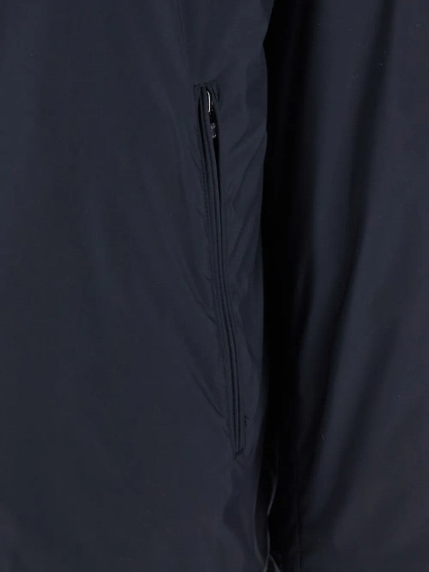 Emporio Armani Cropped Blue Blouson Jacket With Hood