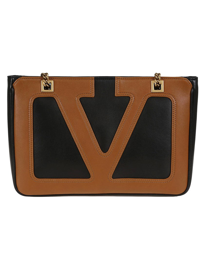 Valentino Black Nappa Leather Viva Superstar Small Tote Bag