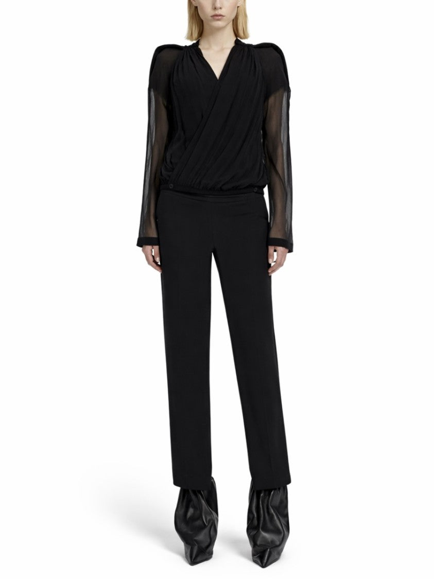 Rick Owens Neutral Mary Draped Voluminous Cotton Blazer