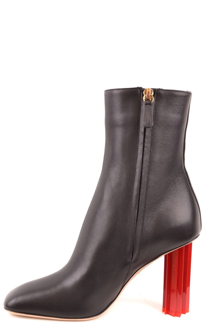 Dsquared2 Black Ankle Boots With Sculptural Red Block Heel