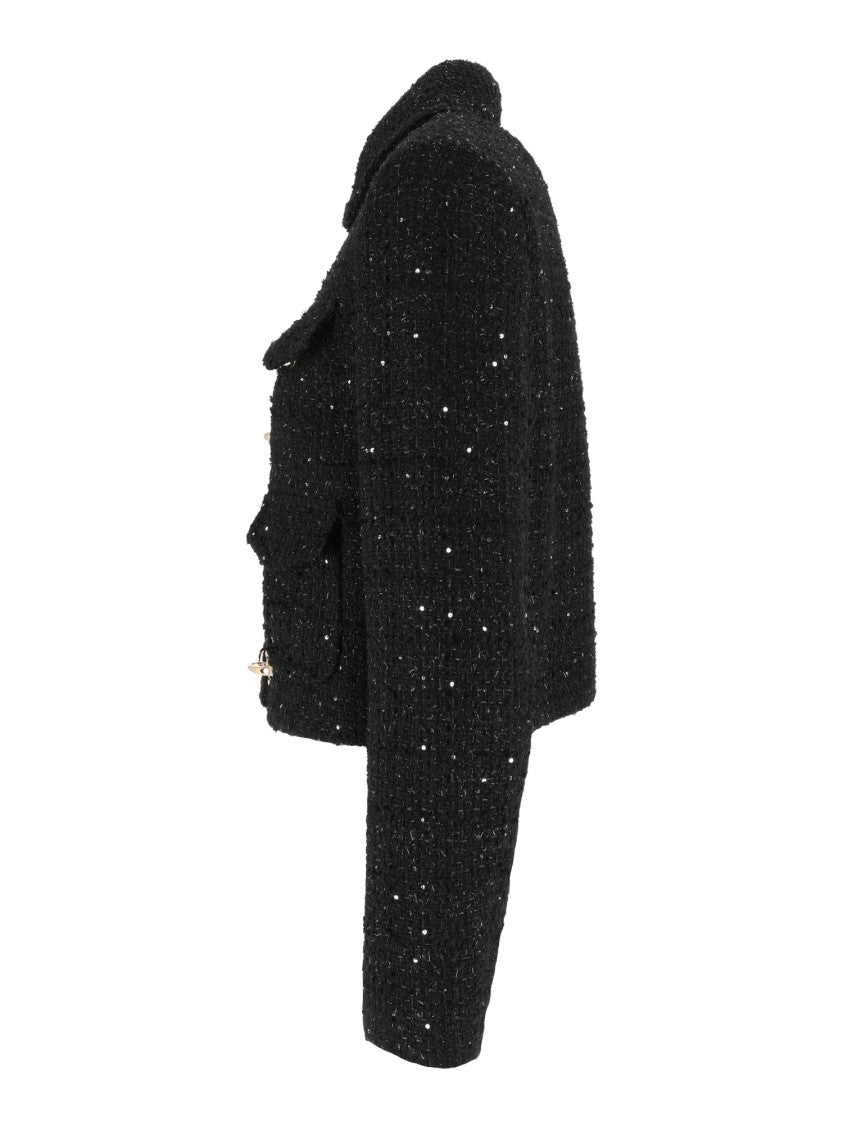 Fay Cropped Textured Tweed Jacket