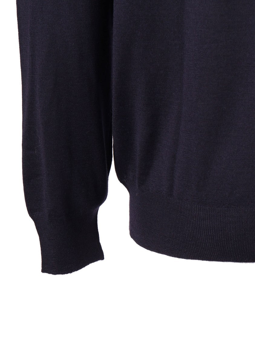 Fedeli V-Neck Long-Sleeved Knitted Sweater