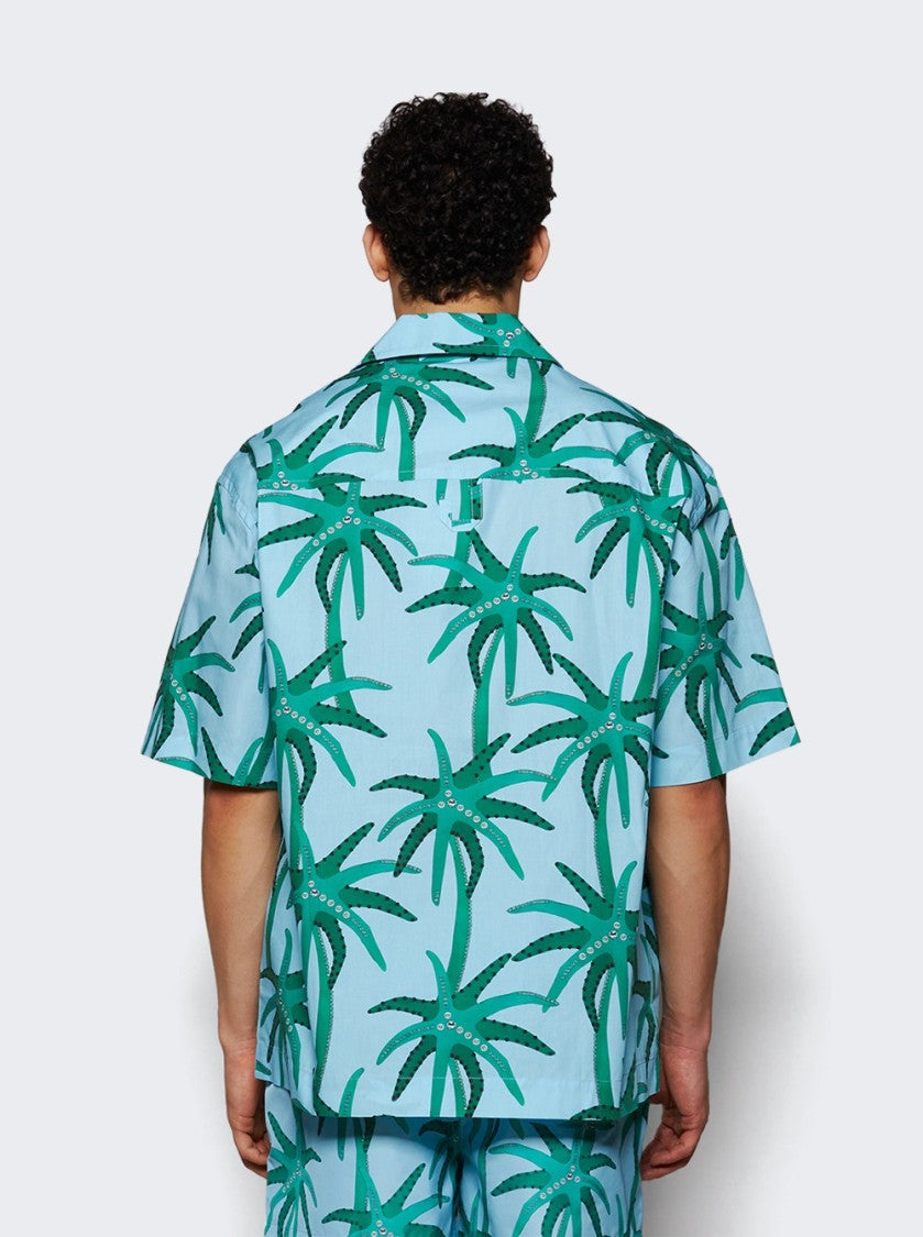 Jacquemus Jean Shirt Print Palmtrees Star Blue
