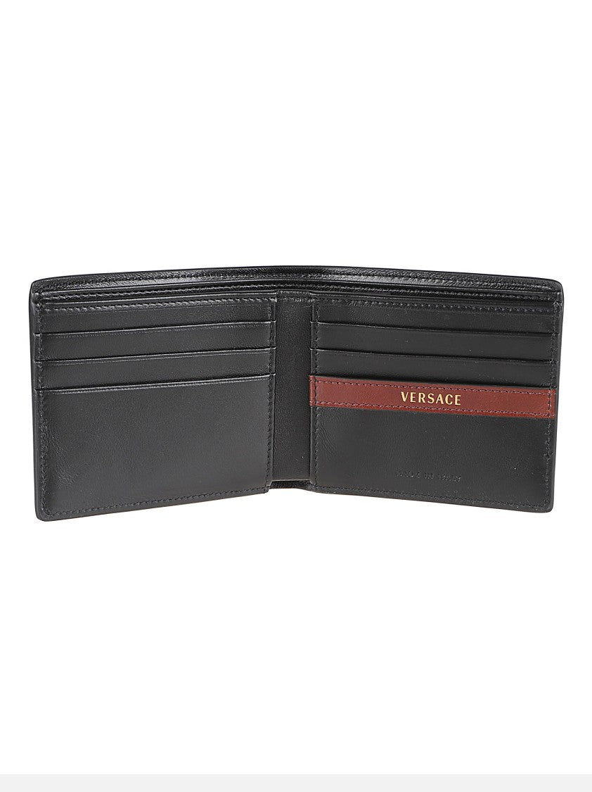 Versace Calf Leather Bifold Wallet With Medusa Emblem