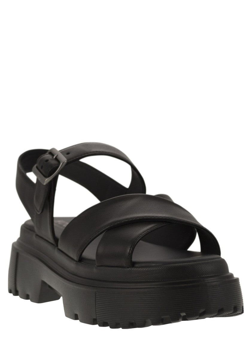Hogan Leather Sandal With Midsole