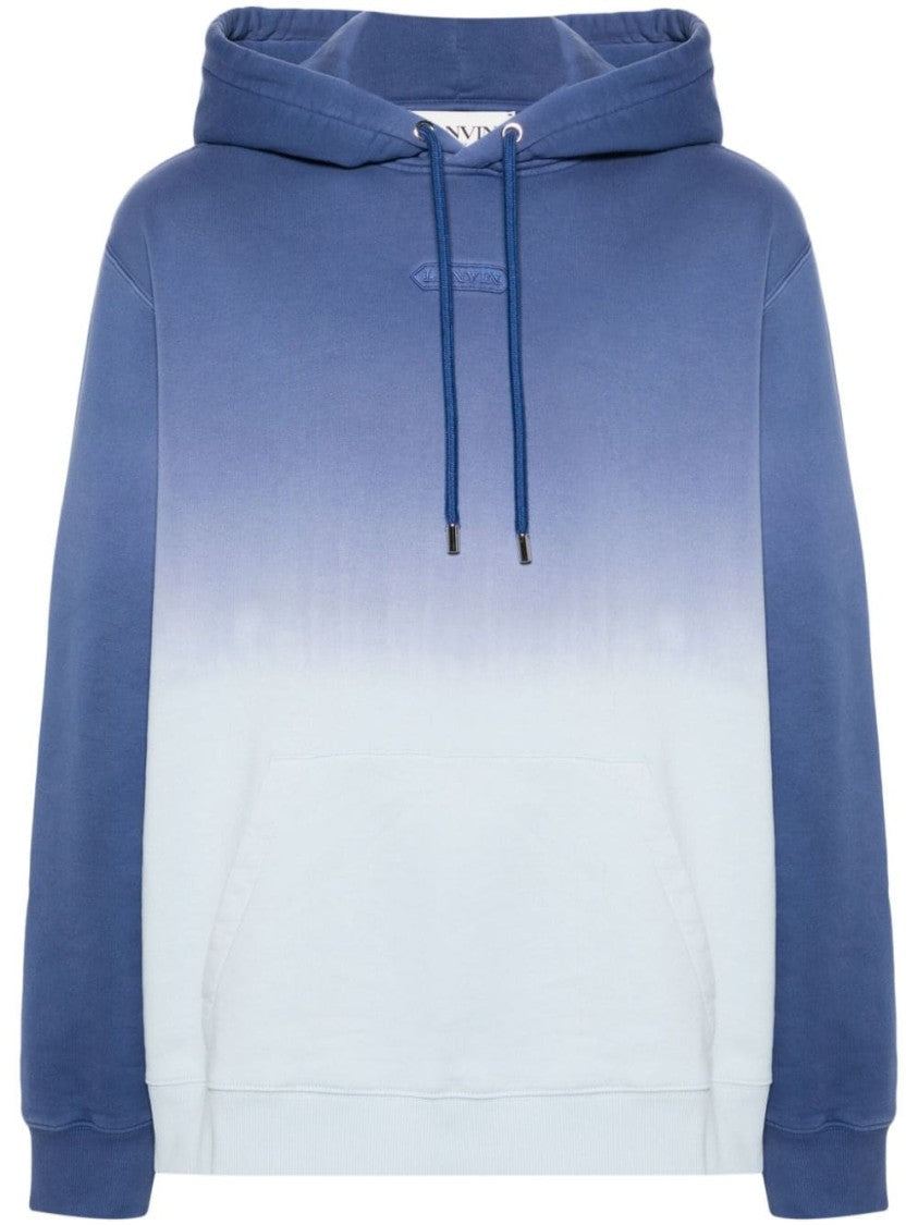 Lanvin Gradient Blue Cotton Jersey Hoodie