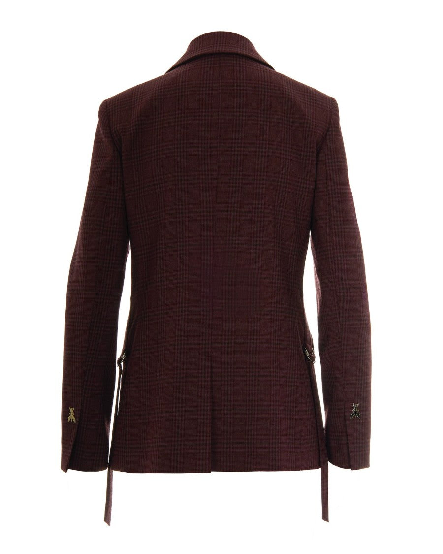 Patrizia Pepe Fluid Check Blazer - Purple Red