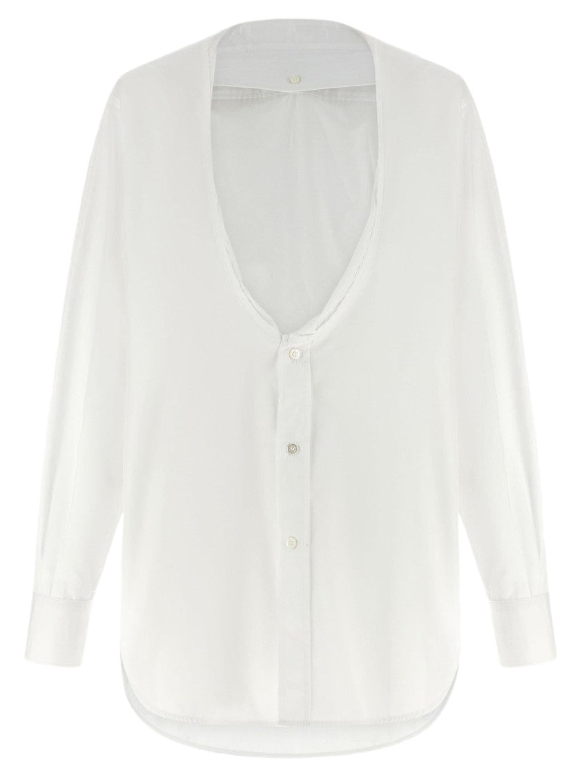 Maison Margiela Cotton Poplin Shirt With Tucked-In Collar