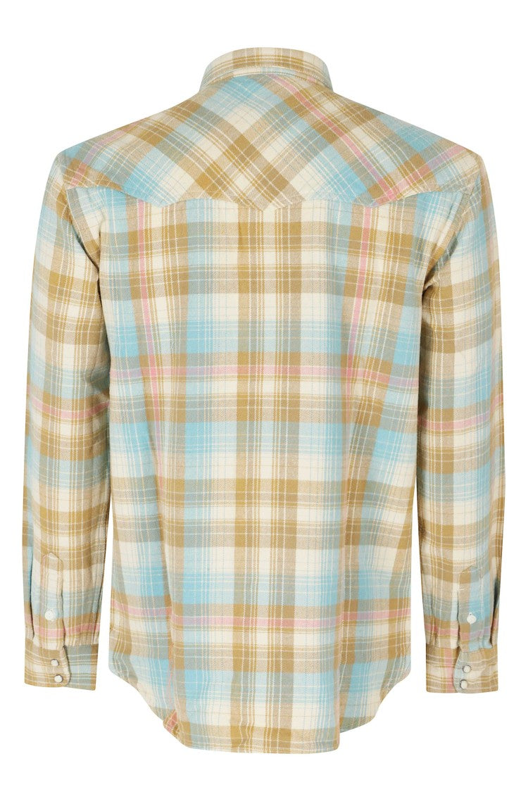 Fortela Brushed Cotton Flannel Snap-Button Shirt