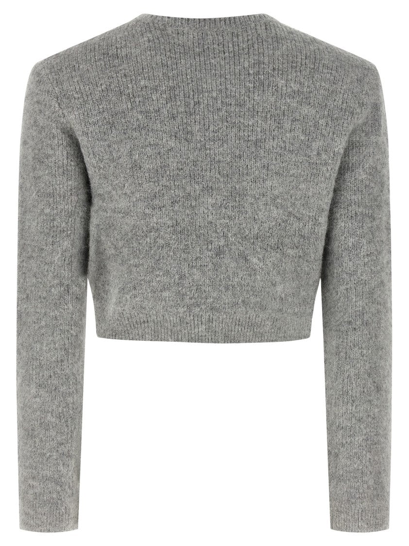 Self-Portrait 'Grey Fluffy Crystal Trim' Cardigan