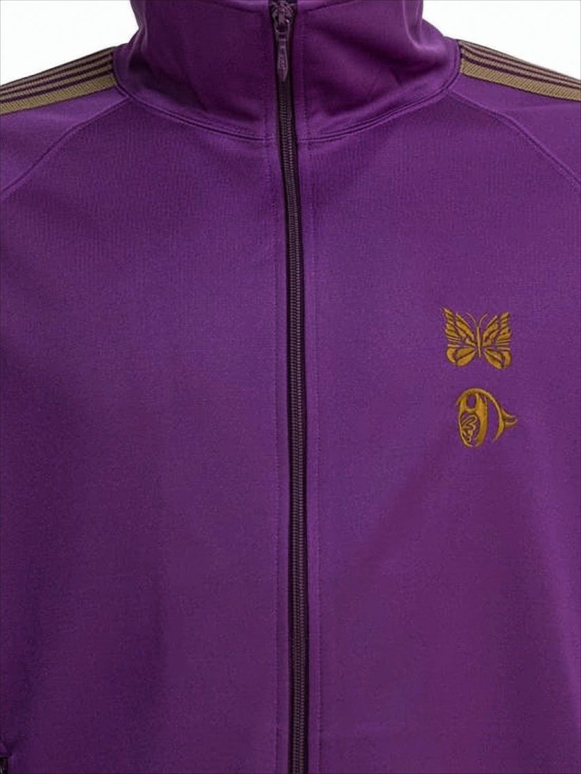 Needles Purple Activewear Jacket With Contrasting Stripe Details