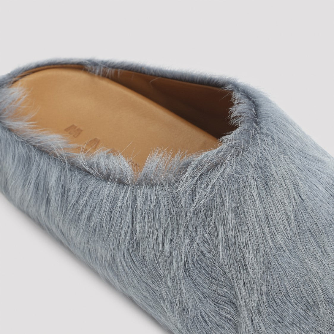 Marni Aquamarine Calf Hair Fussbett Sabot Mules