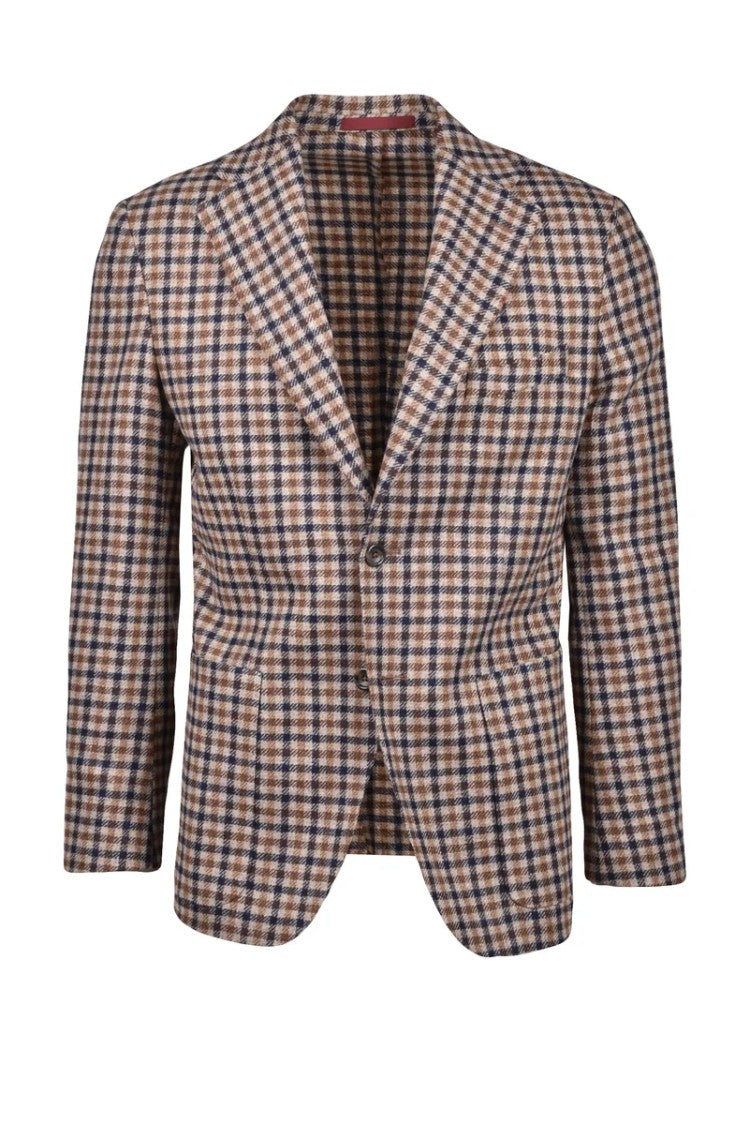 Andrea Barberi Rounded Jacket - Brown/Blue