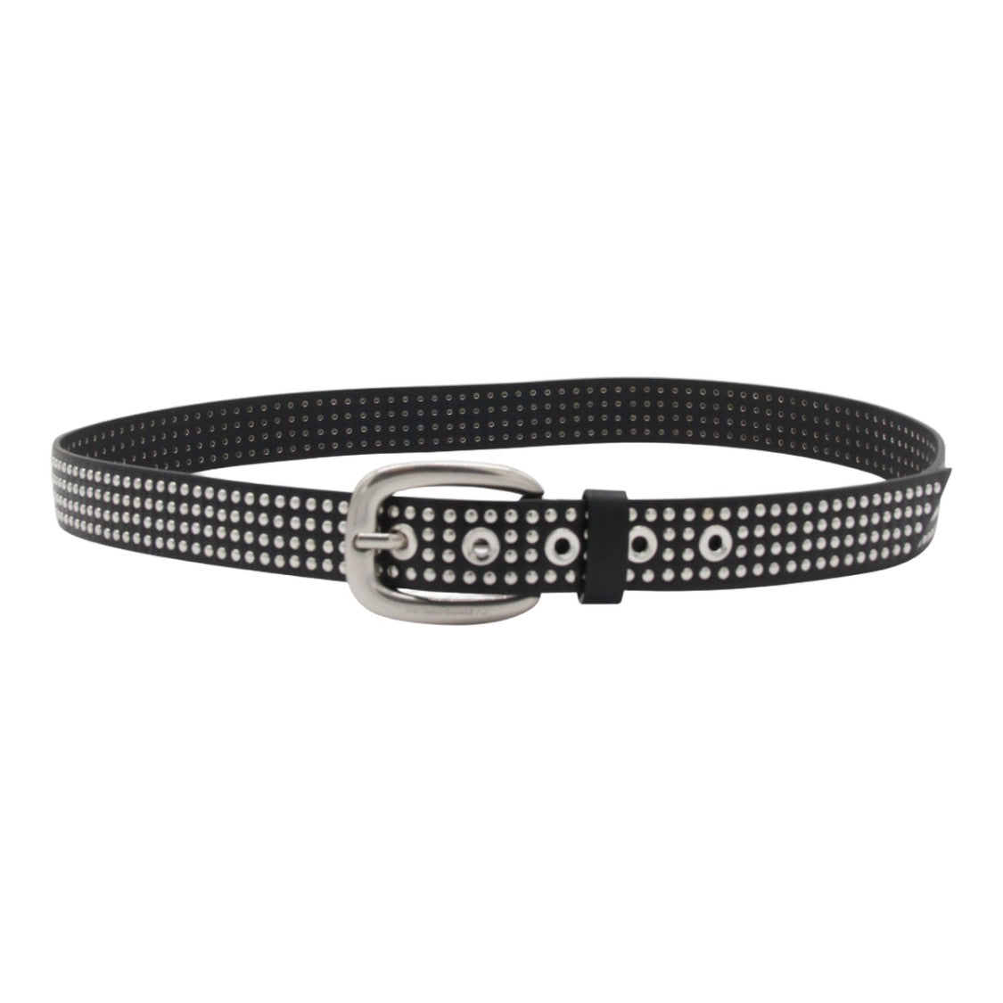 Golden Goose Edgy Black Belt With Silver Studs