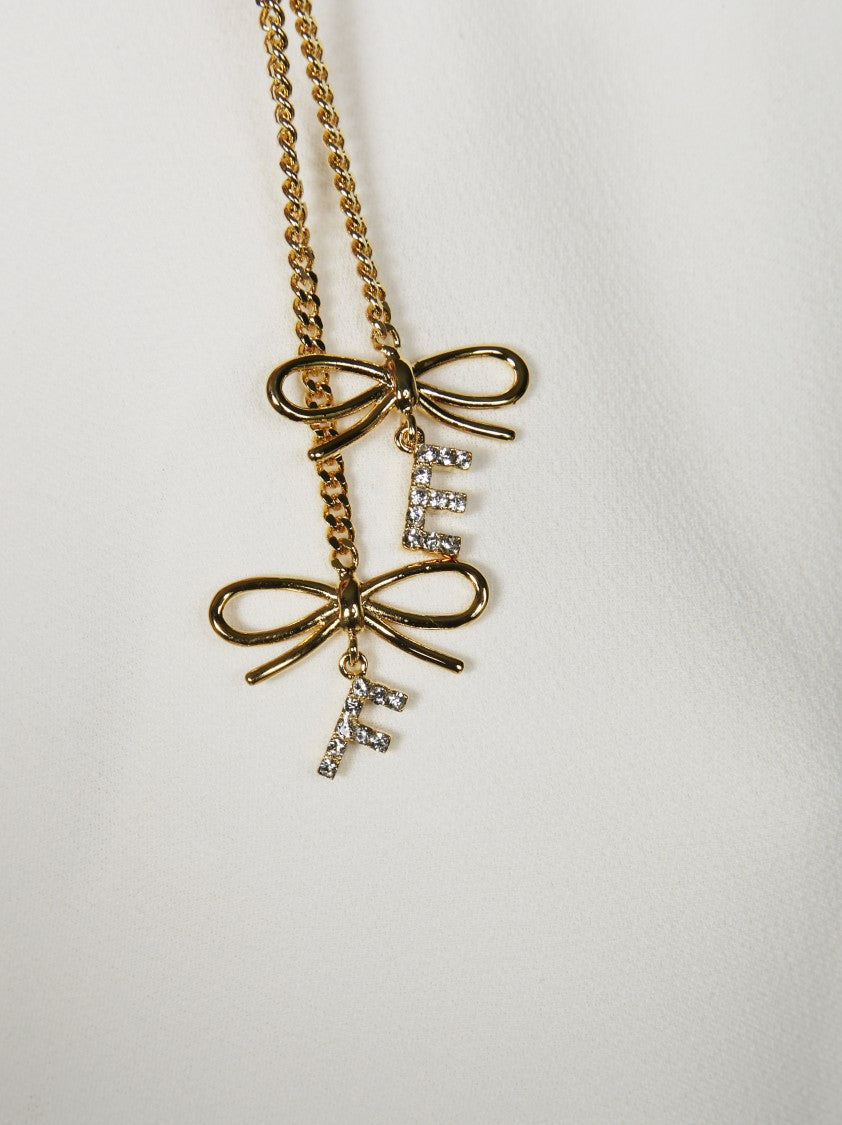 Elisabetta Franchi Flowing Blouse With Gold Chain Accents