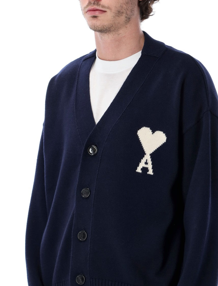 Ami Paris De Cœur Cardigan With V-Neck