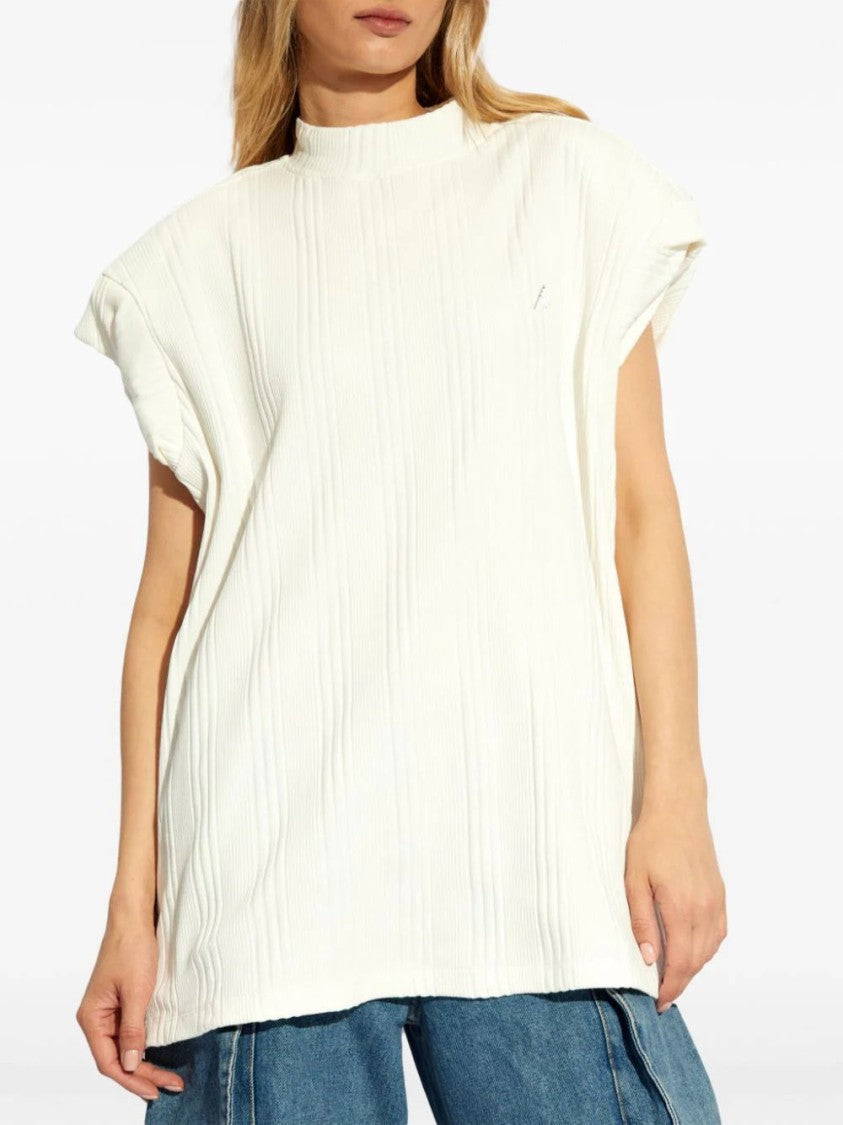 The Attico Logo-Raised Ribbed Top