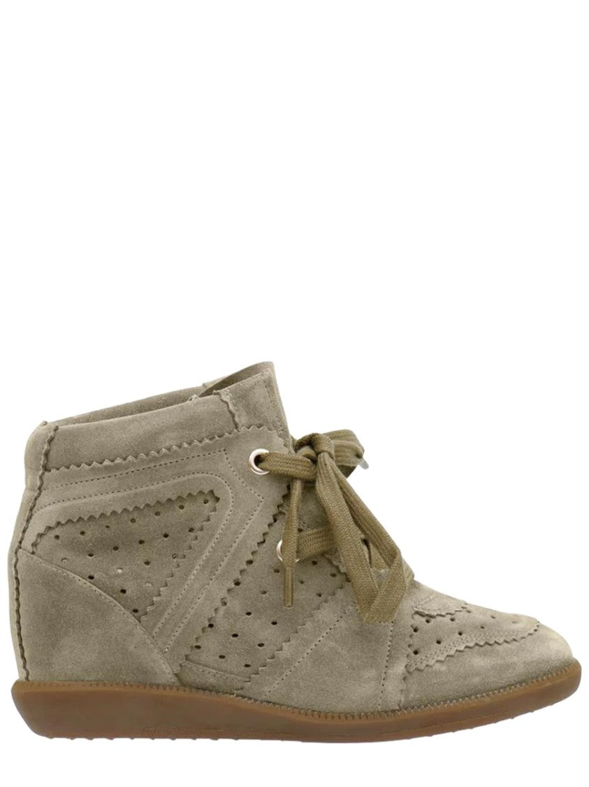 Isabel Marant Bobby Cow Leather Hidden Wedge Sneakers