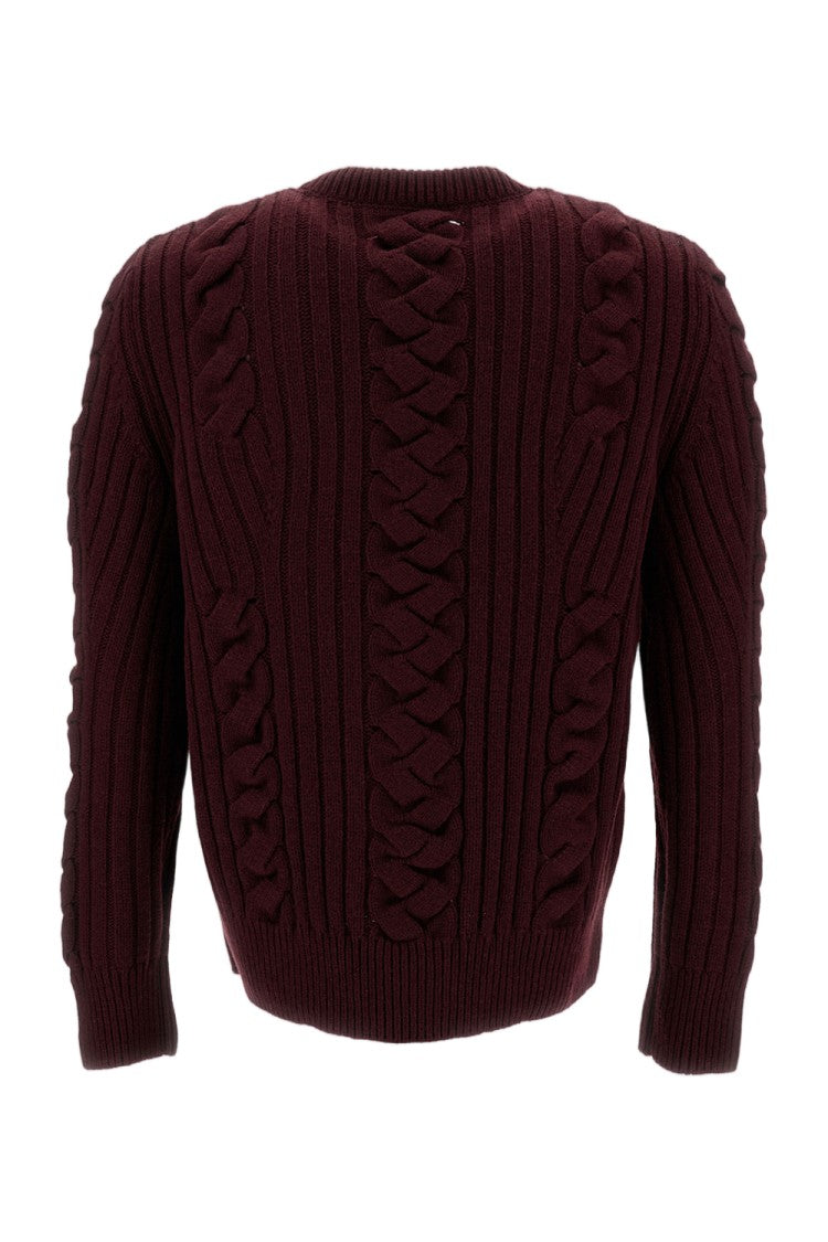 Alexander Mcqueen Cable-Knit Wool Sweater With Ribbed Detailing